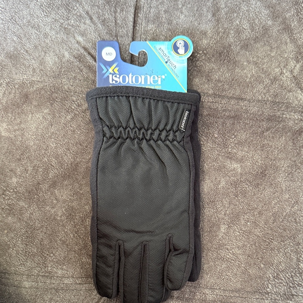 Isotoner Men's Black Tech Gloves